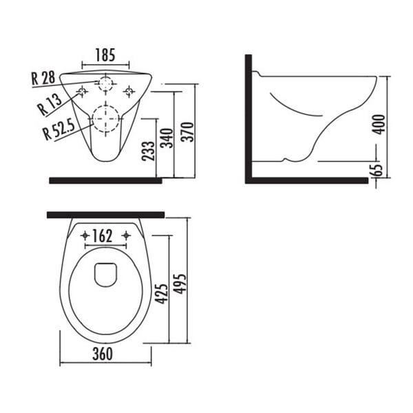 Λεκάνη Κρεμαστή Apollo TP320 Λευκή